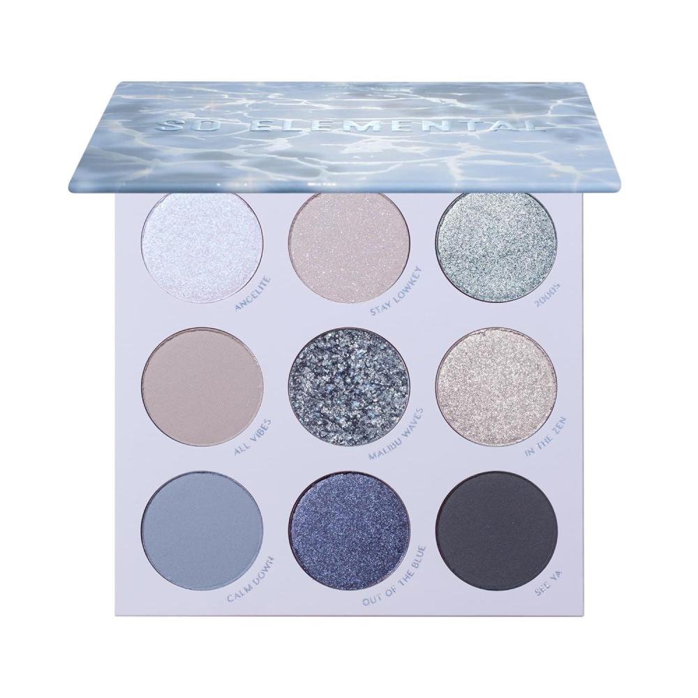 imageColourPop Blue Moon Eyeshadow Palette Monochromatic Blue Shadow Palette with Matte Metallic and Duochrome Finishes HighPigment Eye Makeup with a LongWearing Formula 03 ozSo Elemental