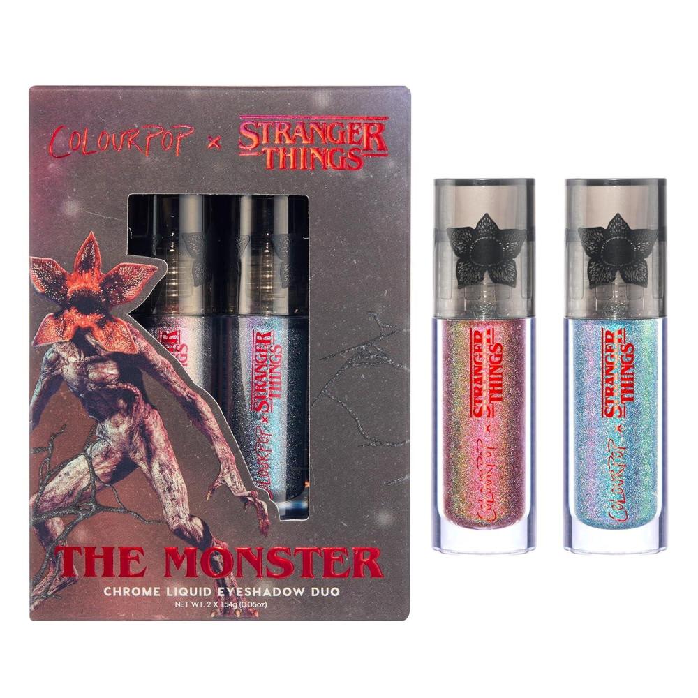 imageColourPop x Stranger Things Chrome Liquid Eyeshadow Duo  ColorShifting Chrome Eyeshadow with LongLasting amp UltraPigmented Formula  The Monster 2 Count