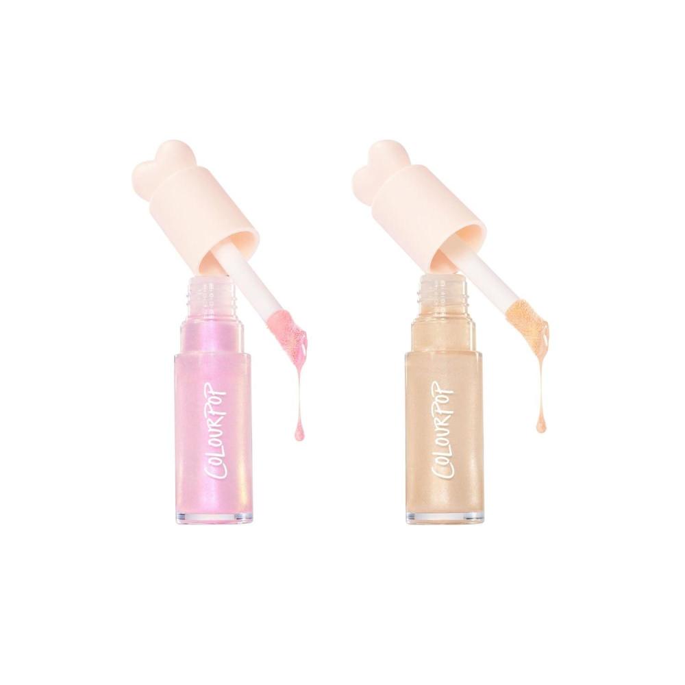 imageColourPop Highlight Bundle  HiLite Dewy Liquid Highlighter in Pink Pony 038 oz amp Sugar Donut 038 oz UltraReflective Face amp Body Illuminators with Hydrating Hyaluronic Acid amp Niacinamide