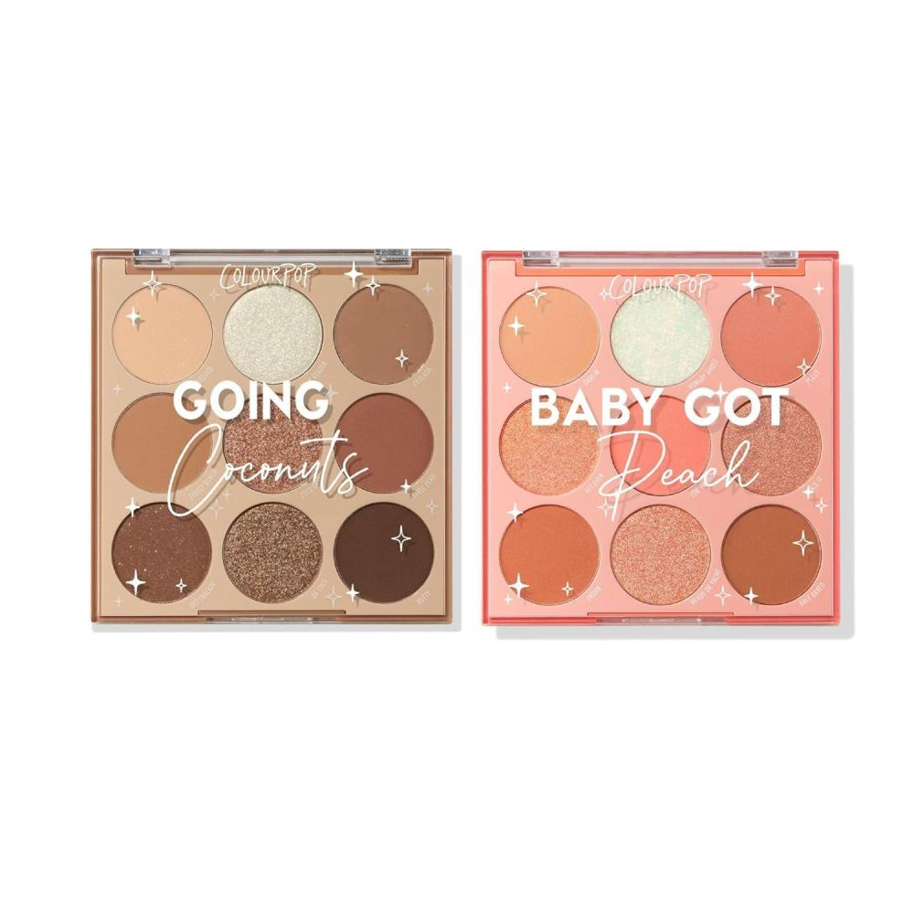 imageColourPop Neutrals Palette Bundle  HighPigment Eye Makeup with Matte Metallic and Glitter Finishes  Baby Got Peach Shadow Palette 03 oz amp Going Coconuts Eyeshadow Palette 03 oz