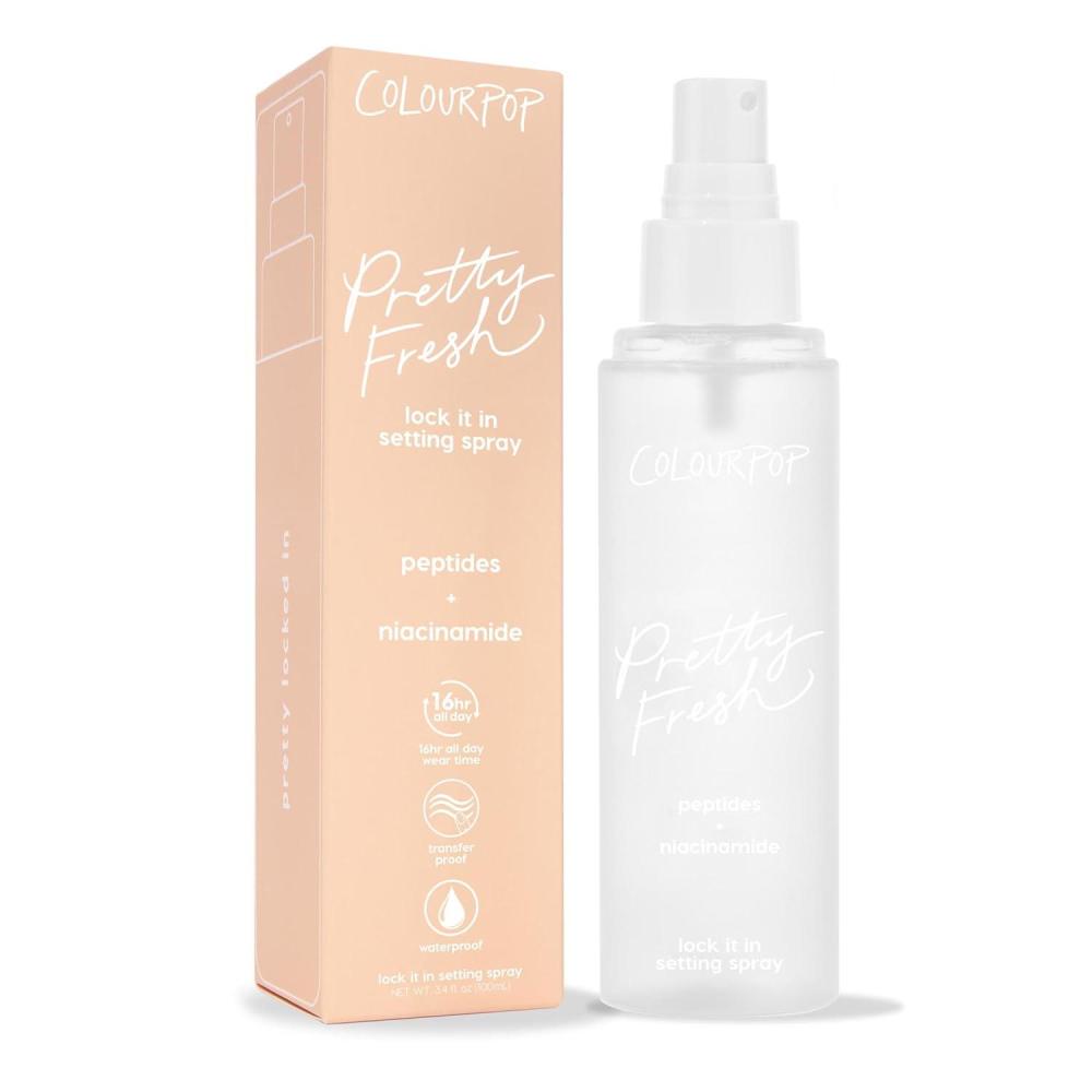 imageColourPop Pretty Fresh Hydrating Setting Mist  Vegan MicroFine Makeup Finishing Spray with Hyaluronic Acid and Coconut Water for Dewy LongLasting Wear  Lock It In 34 Fl Oz