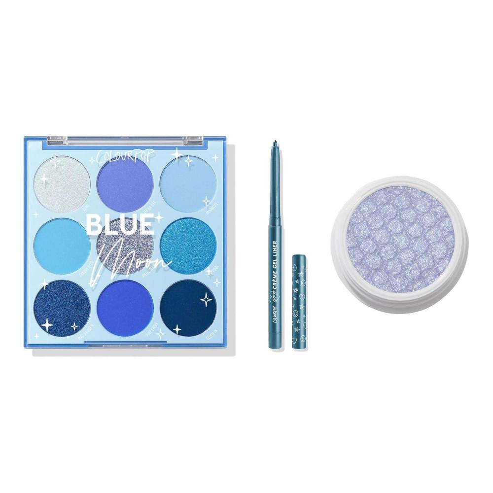 imageColourpop Eyes Bundle  Blue  Includes Blue Moon Shadow Palette Moon Daisy Super Shock Shadow amp Outer Space BFF Creme Gel Liner 3 Count
