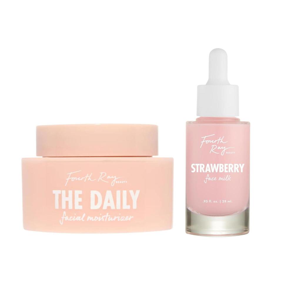 imageFourth Ray Beauty Skincare Duo  Daily Face Cream 166 oz amp Strawberry Face Milk 10 oz Hydrating Moisturizer  Botanical Serum with Squalane Vitamin E amp Strawberry Seed Oil
