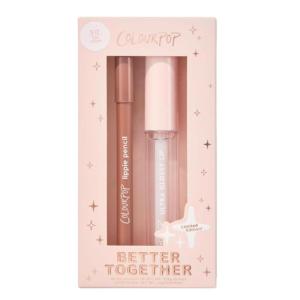 ColourPop Better Together Lip Pencil & Gloss Duo – Warm Nude Lip Combo for Definition & Shine – Includes Shades BFF & 20 Carats (2 Count)(Better Together)