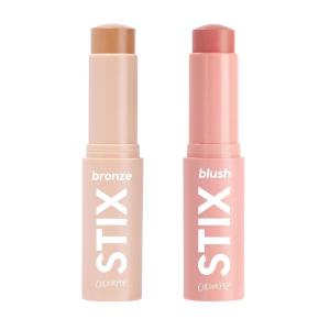 ColourPop Bronzer & Blush Duo – Cream Bronzer Stick (La Jolla Cove, 0.28 oz) + Blush Stix (25/8, 0.28 oz), Buildable, Blendable, Natural Finish for Cheeks & Contour