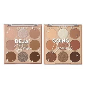 ColourPop Neutral Eyeshadow Duo – Going Coconuts & Deja Brew Palettes (0.3 oz Each), Cool-Toned Nude Eyeshadow Sets with Matte, Metallic & Sparkle Finishes, Long-Lasting & Ultra-Pigmented