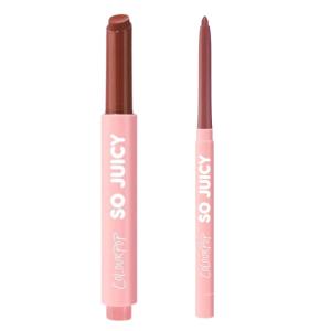 ColourPop So Juicy Plumping Lip Gloss Balm PSL (0.07 oz) + So Juicy Plumping Lip Liner Group Chat (0.01 oz), Hydrating, Non-Sticky, Peptide-Fueled Color & Shin