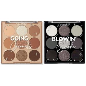 Colourpop Going Coconuts Eyeshadow Palette (0.3 oz), Blowin’ Smoke Eyeshadow Palette (0.3 oz), Long-Wearing, High-Pigment Eye Makeup Set