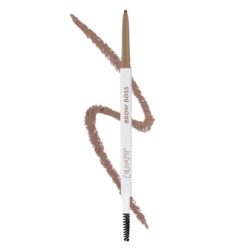 imageColourpop Brow Boss Waterproof Eyebrow Pencil  Defining Brow Pencil with Precision Tip Retractable Twist amp BuiltIn Spoolie  8Hour Wear  Creates Natural HairLike Strokes  Taupe 0003 oz