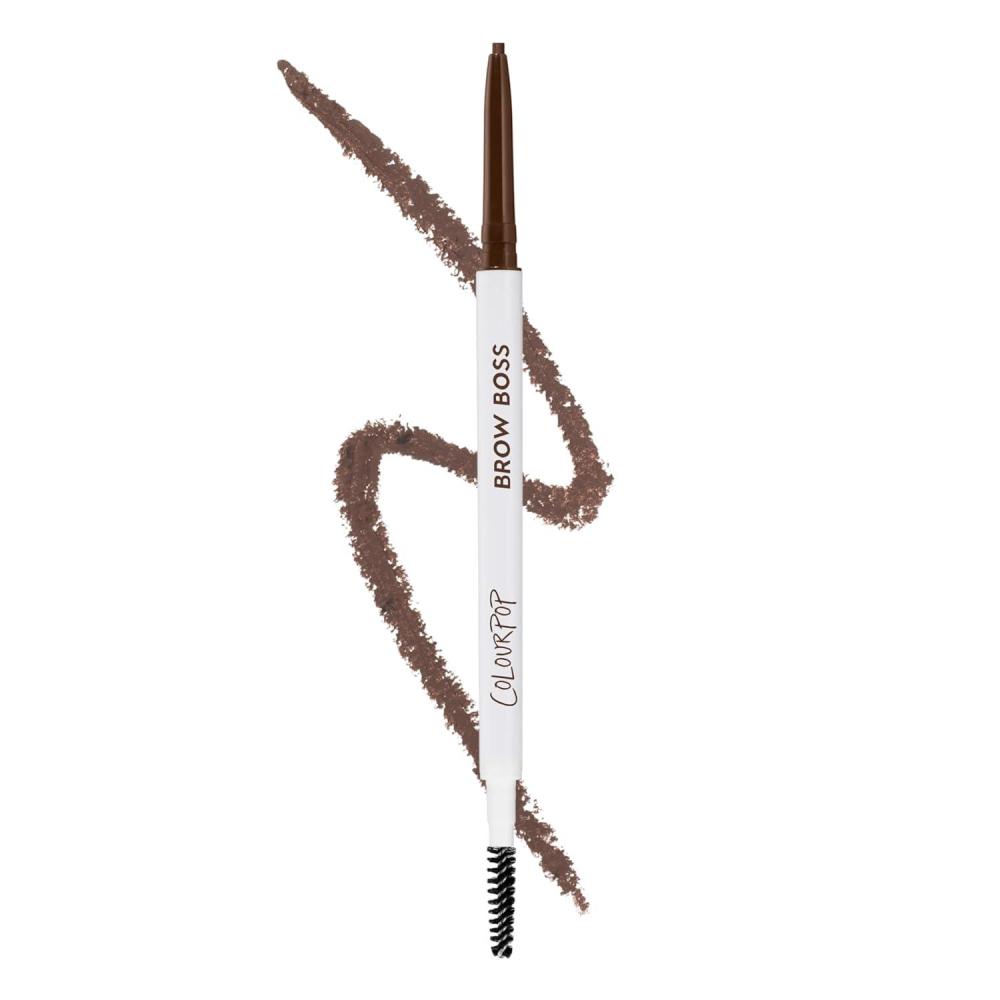 imageColourpop Brow Boss Waterproof Eyebrow Pencil  Defining Brow Pencil with Precision Tip Retractable Twist amp BuiltIn Spoolie  8Hour Wear  Creates Natural HairLike Strokes  Dark Brown 0003 oz