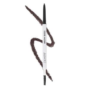 Colourpop Brow Boss Waterproof Eyebrow Pencil – Defining Brow Pencil with Precision Tip, Retractable Twist & Built-In Spoolie – 8-Hour Wear – Creates Natural Hair-Like Strokes – Soft Black (0.003 oz)