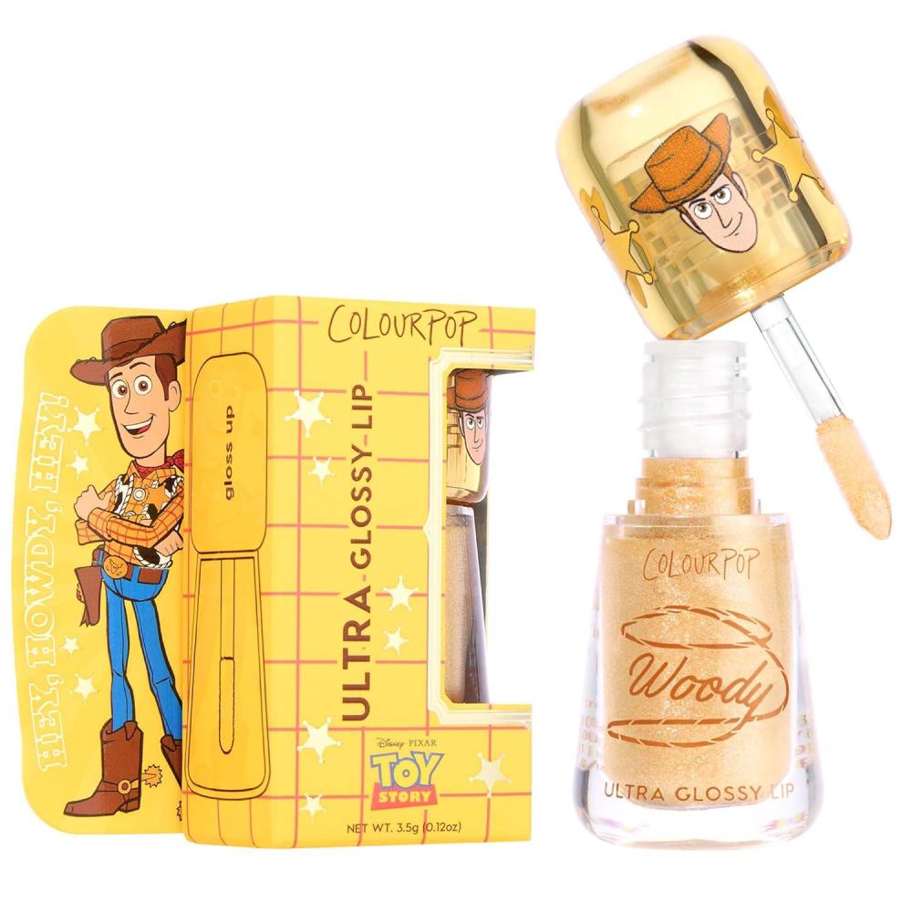 imageColourPop x Toy Story Ultra Glossy Lip Gloss  HighShine NonSticky amp Hydrating Lip Gloss with a Flexible Paddle Applicator  Sheer Gold with Rainbow Pearl Finish  Favorite Deputy 012 ozFavorite Deputy
