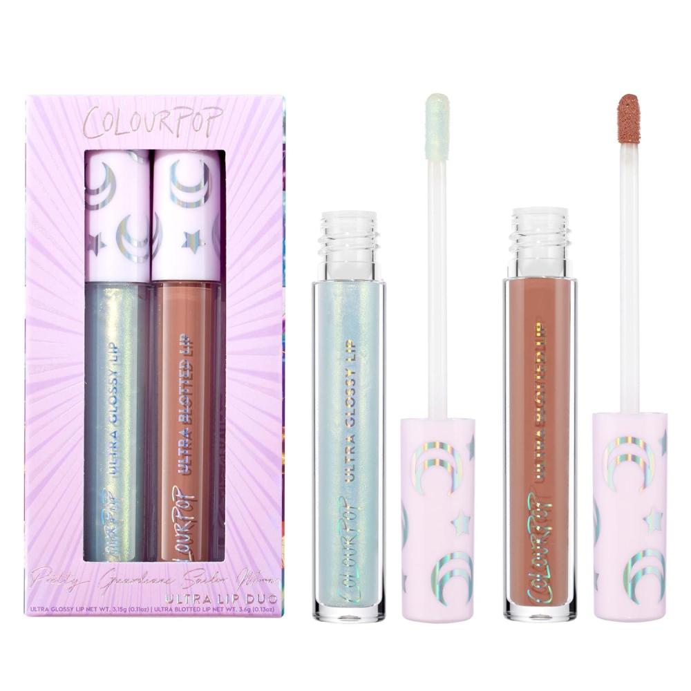 imageColourPop x Sailor Guardians Ultra Lip Color Set  HighShine NonSticky amp Hydrating Silver Lip Gloss amp Diffused Nude Matte Lipstick Set with a Flexible Paddle Applicator  Celestial Powers 2 CountCelestial Powers