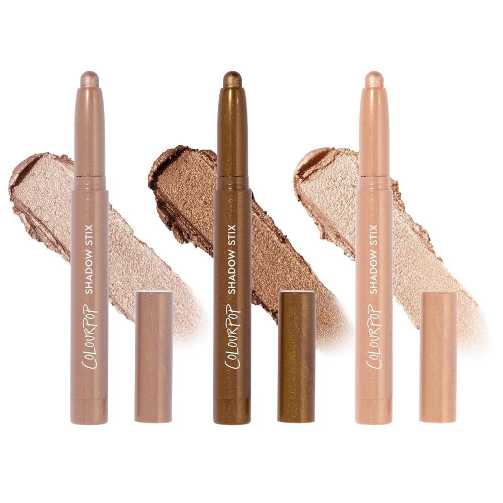 imageColourPop Sparkling Neutrals Shadow Stix Makeup Kit  Shimmer Eyeshadow Make Up Set  Vegan amp CrueltyFree Cream Eyeshadow Sticks with HighPigment amp Metallic Finishes 3 Count