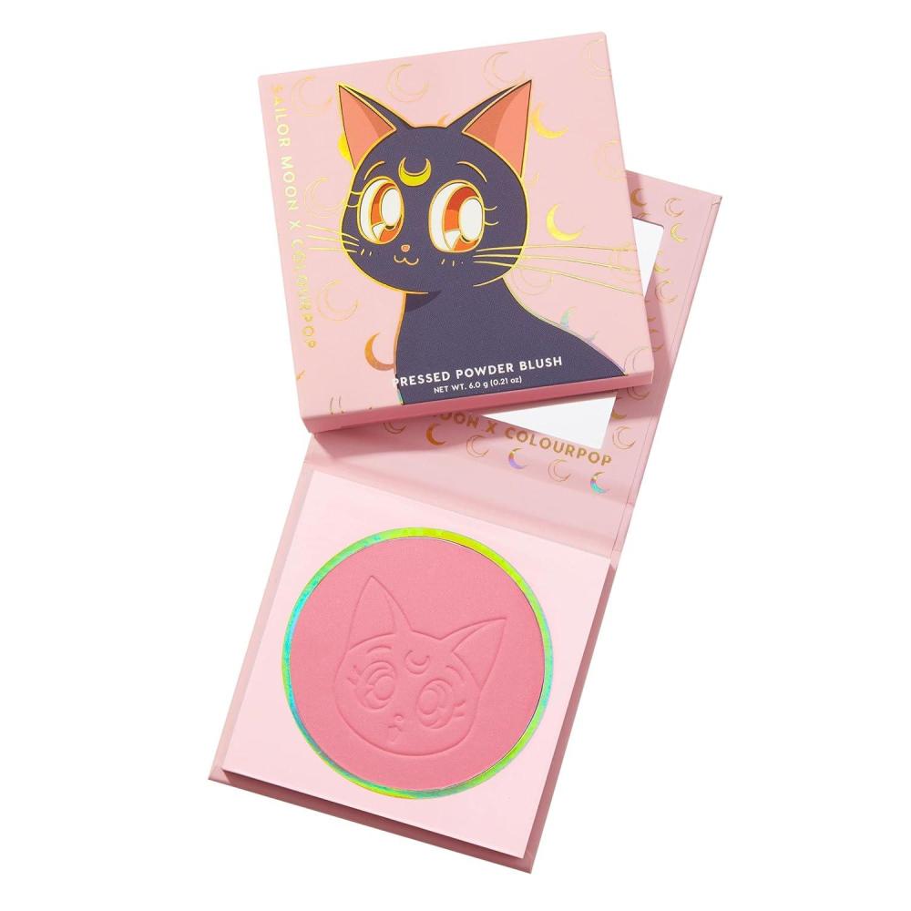 imageColourPop x Sailor Moon Silky Powder Blush LongWear Blush for Cheeks with MediumBuildable Coverage Leaves Skin with a Soft Matte Finish From the Moon 021 oz