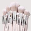 ColourPop Stone Cold Brush Roll Face & Eye Brush Set – Face & Eye Makeup Brush Set – Made with Luxe Synthetic Vegan Bristles – Includes Holder (15 Count)(Stone Cold Set)