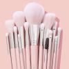 ColourPop Stone Cold Brush Roll Face & Eye Brush Set – Face & Eye Makeup Brush Set – Made with Luxe Synthetic Vegan Bristles – Includes Holder (15 Count)(Smoke ‘N Roses Set)