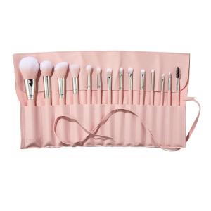 ColourPop Stone Cold Brush Roll Face & Eye Brush Set – Face & Eye Makeup Brush Set – Made with Luxe Synthetic Vegan Bristles – Includes Holder (15 Count)(Smoke ‘N Roses Set)