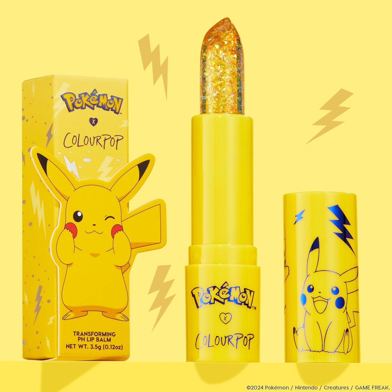 imageColourPop x Pokmon pH Lip Balm  Color Changing Lip Balm Infused with MultiPearl Flakes amp LipLoving Ingredients  Creates the Perfect Custom Pink Shade  Thunderbolt 012 ozThunderbolt