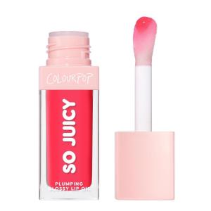 ColourPop So Juicy Plumping Glossy Lip Oil – Hydrating & Plumping Lip Oil with a Sheer Wash of Non-Sticky Color – Infused with Peptides, Ceramides & Ginger – So Sassy (0.29)(Flirty Text)