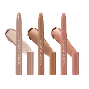 ColourPop Nude Attitude Shadow Stix Makeup Kit – Matte + Shimmer Eyeshadow Make Up Set – Vegan & Cruelty-Free Cream Eyeshadow Sticks with High-Pigment & Metallic Finishes (3 Count)(Nude Attitude)