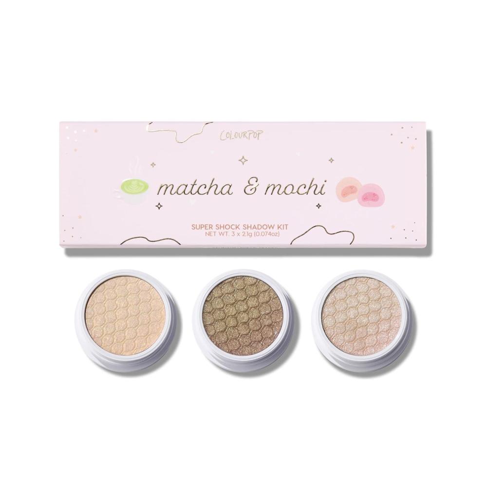imageColourPop Matcha amp Mochi Super Shock Eye Shadow Trio HighPigment CrmePowder Golden Nude Eye Makeup Glitter Eyeshadow Set with Zero Fallout and Unique Bouncy Texture 3 CountMatcha and Mochi