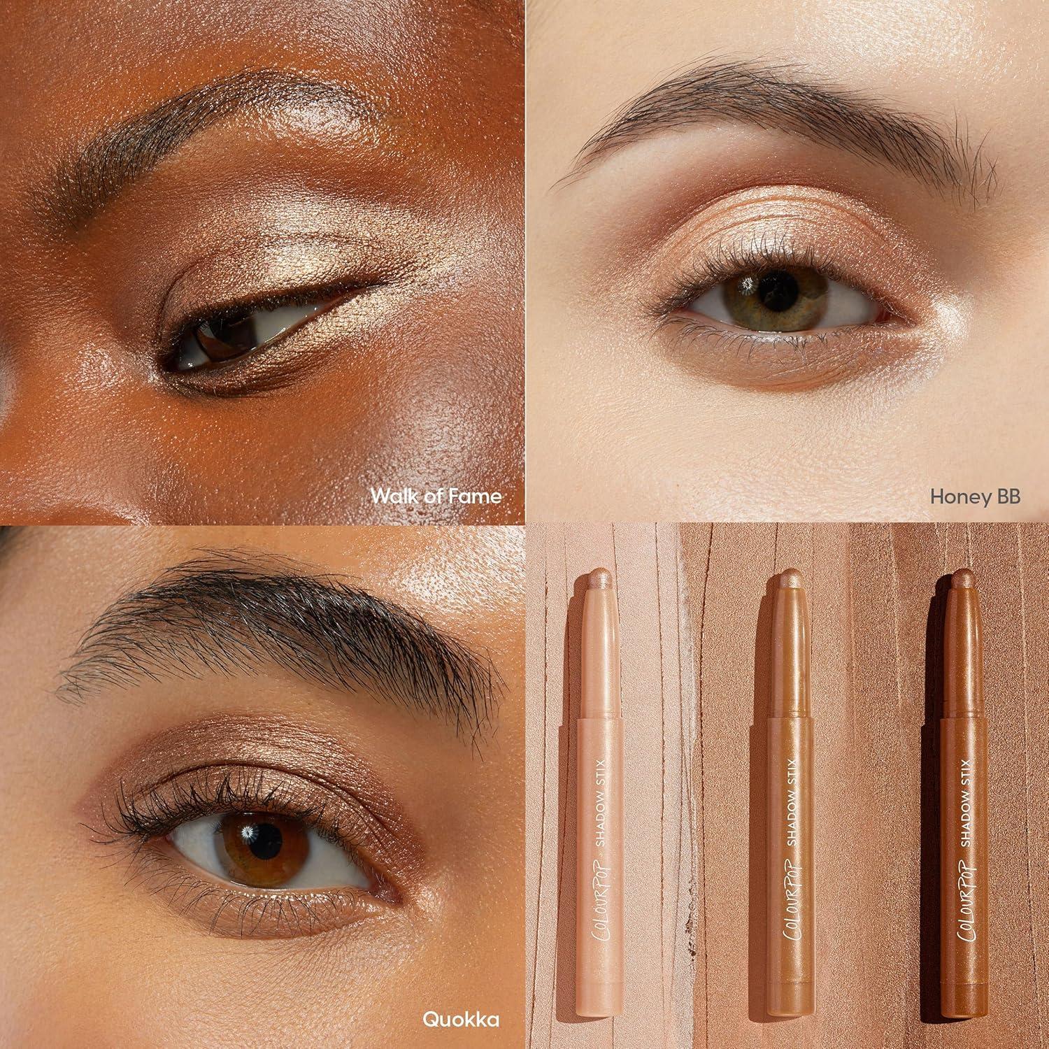 imageColourPop The Classics Shadow Stix Makeup Kit Matte Shimmer Eyeshadow Make Up Set Black Silver amp White Cream Eyeshadow Sticks with HighPigment amp Metallic Finishes 3 CountChampagne