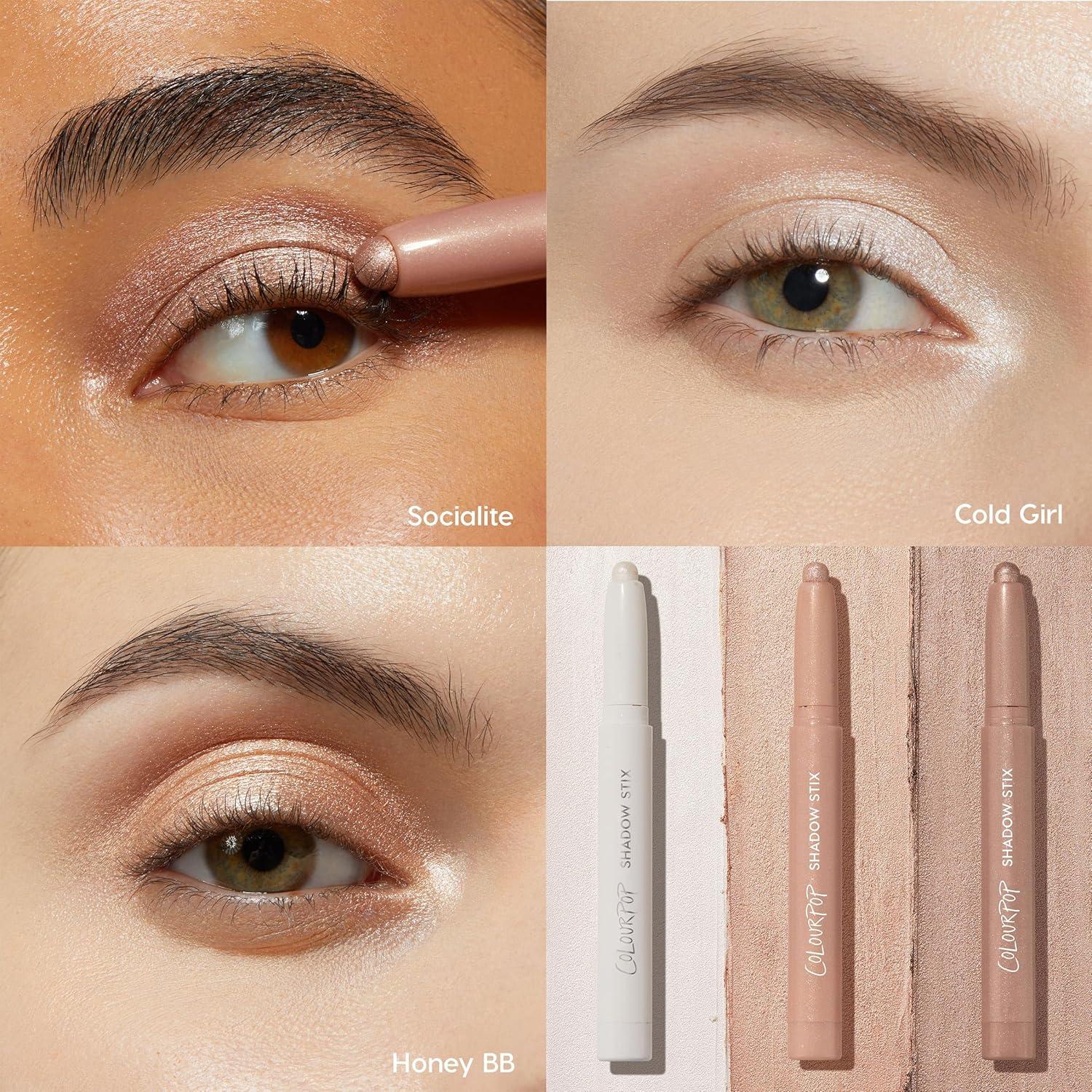 imageColourPop The Classics Shadow Stix Makeup Kit Matte Shimmer Eyeshadow Make Up Set Black Silver amp White Cream Eyeshadow Sticks with HighPigment amp Metallic Finishes 3 CountMineral Bundle