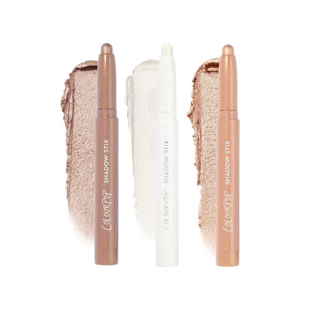 imageColourPop The Classics Shadow Stix Makeup Kit Matte Shimmer Eyeshadow Make Up Set Black Silver amp White Cream Eyeshadow Sticks with HighPigment amp Metallic Finishes 3 CountMineral Bundle