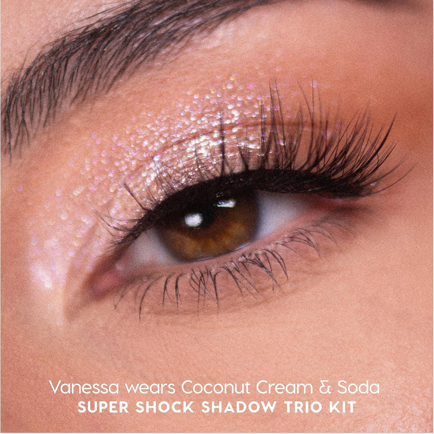 imageColourPop Milk Tea amp Boba Super Shock Eye Shadow Trio HighPigment CrmePowder Silver Plum Eye Makeup Glitter Eyeshadow Set with Zero Fallout and Unique Bouncy Texture 3 CountCoconut Cream and Soda