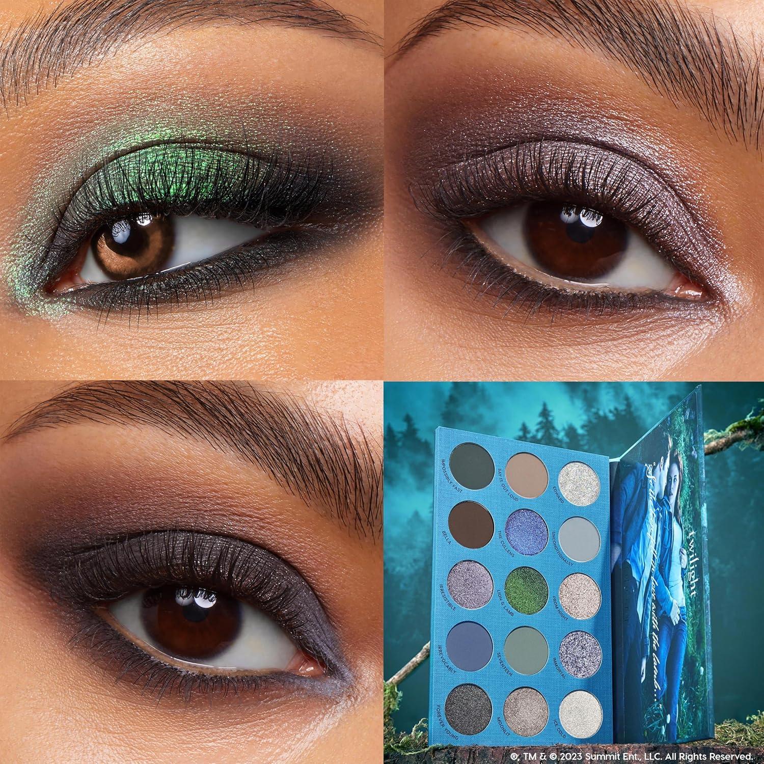 imageColourPop Twilight Makeup Bundle Twilight 15Shade Matte amp Metallic Eyeshadow 03 oz Eclipse 15Shade Matte Metallic amp Glitter Eye Makeup 063 oz HighPigment LongWear Looks