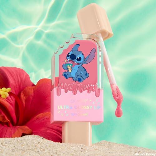 imageColourPop x Disney Stitch Makeup Bundle Beach Dreamin 12 Shade Eyeshadow Palette Ultra Glossy Lip Gloss High Pigment Hydrating NonSticky Shine TropicalInspired Set