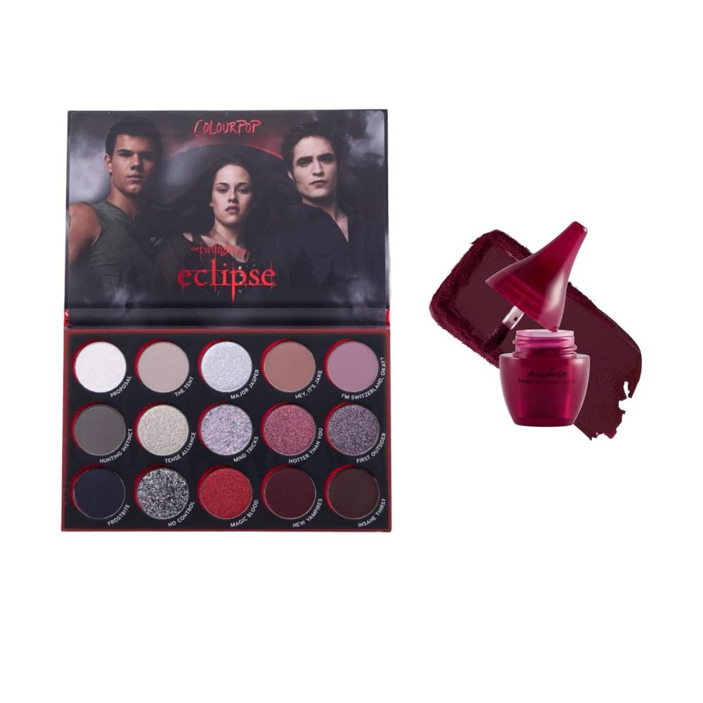 imageColourPop Twilight Makeup Bundle Eclipse Eyeshadow Palette 063 oz Eclipse Matte Lipstick Newborn 006 oz HighPigment Eye amp Lip Set for Bold LongWear Looks