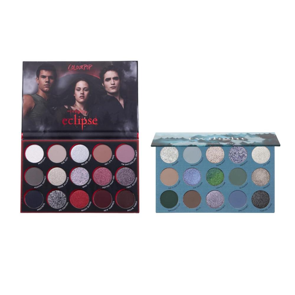 imageColourPop Twilight Makeup Bundle Twilight 15Shade Matte amp Metallic Eyeshadow 03 oz Eclipse 15Shade Matte Metallic amp Glitter Eye Makeup 063 oz HighPigment LongWear Looks