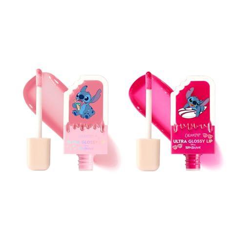 imageColourPop x Stitch Ultra Glossy Lip Gloss Duo Hydrating High Shine Non Sticky Lip Gloss Set with Hyaluronic Acid Kakadu Plum amp Cherry Oil Sheer Pink amp Hot Pink 2 Pack