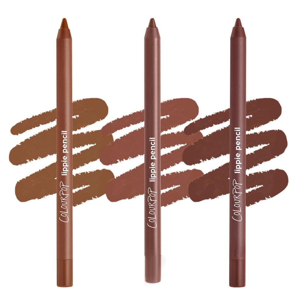 imageColourPop Lippie Lip Pencil HighPigment LongLasting Lip Liner Sharpenable Lip Liner Pencil for HighImpact Lip Color Vegan Cream Formula with Precise Application Pitch 004 ozMocha Trio