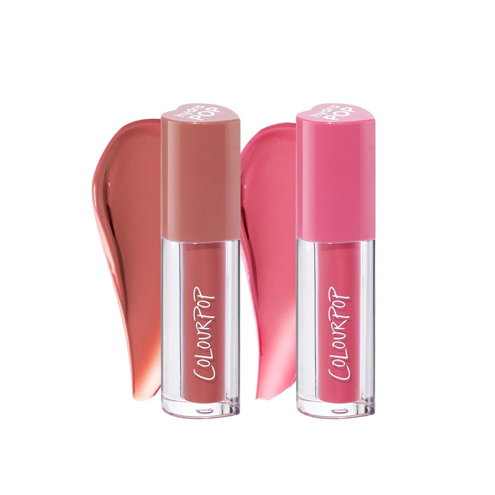 imageColourPop HydraPop Glossy Lip Stain Duo Pink amp Warm Nude Hydrating Lip Gloss Set That Fades Into A Soft Tint NonDrying amp LongLasting WaterBased GlosstoStain Finish 2 CountEverday Pop