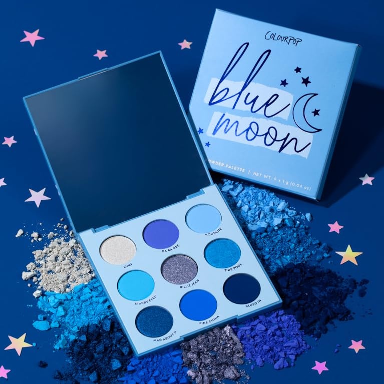 image:imageColourPop Silver Lining Eyeshadow Palette Cool Toned Silver Grey White amp Black Eyeshadow Palette with Matte amp Glitter Finishes HighPigment Smokey Eye Makeup with Longwear Formula 03 ozBlue Moon