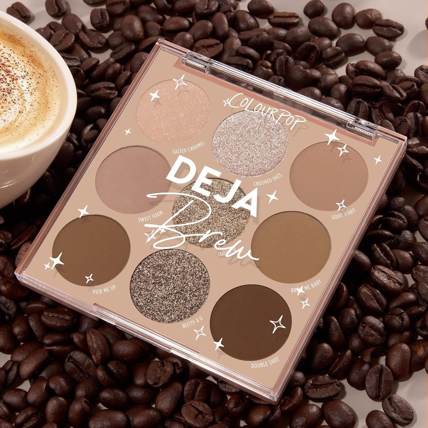 image:imageColourPop Silver Lining Eyeshadow Palette Cool Toned Silver Grey White amp Black Eyeshadow Palette with Matte amp Glitter Finishes HighPigment Smokey Eye Makeup with Longwear Formula 03 ozDeja Brew