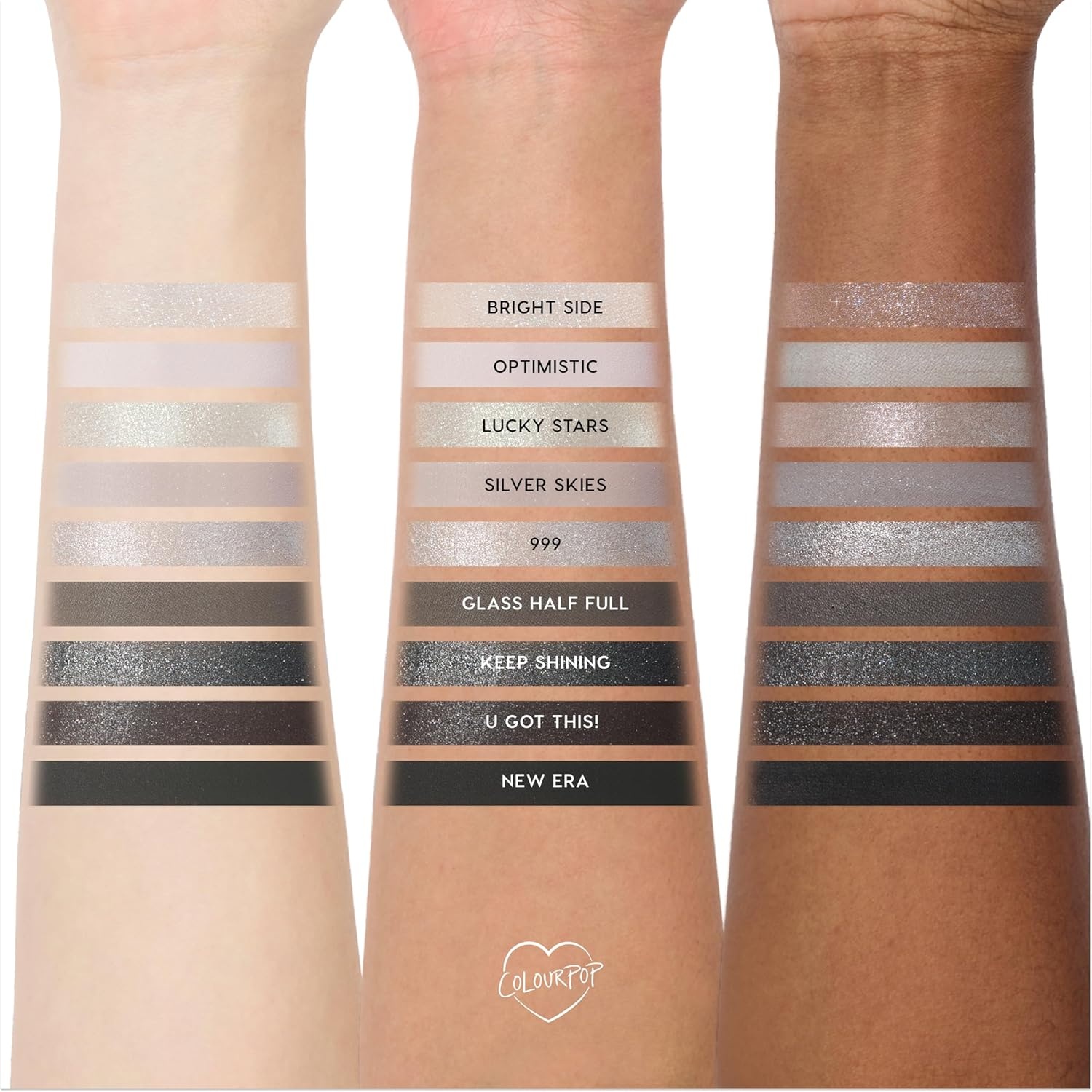image:imageColourPop Silver Lining Eyeshadow Palette Cool Toned Silver Grey White amp Black Eyeshadow Palette with Matte amp Glitter Finishes HighPigment Smokey Eye Makeup with Longwear Formula 03 ozSilver Lining