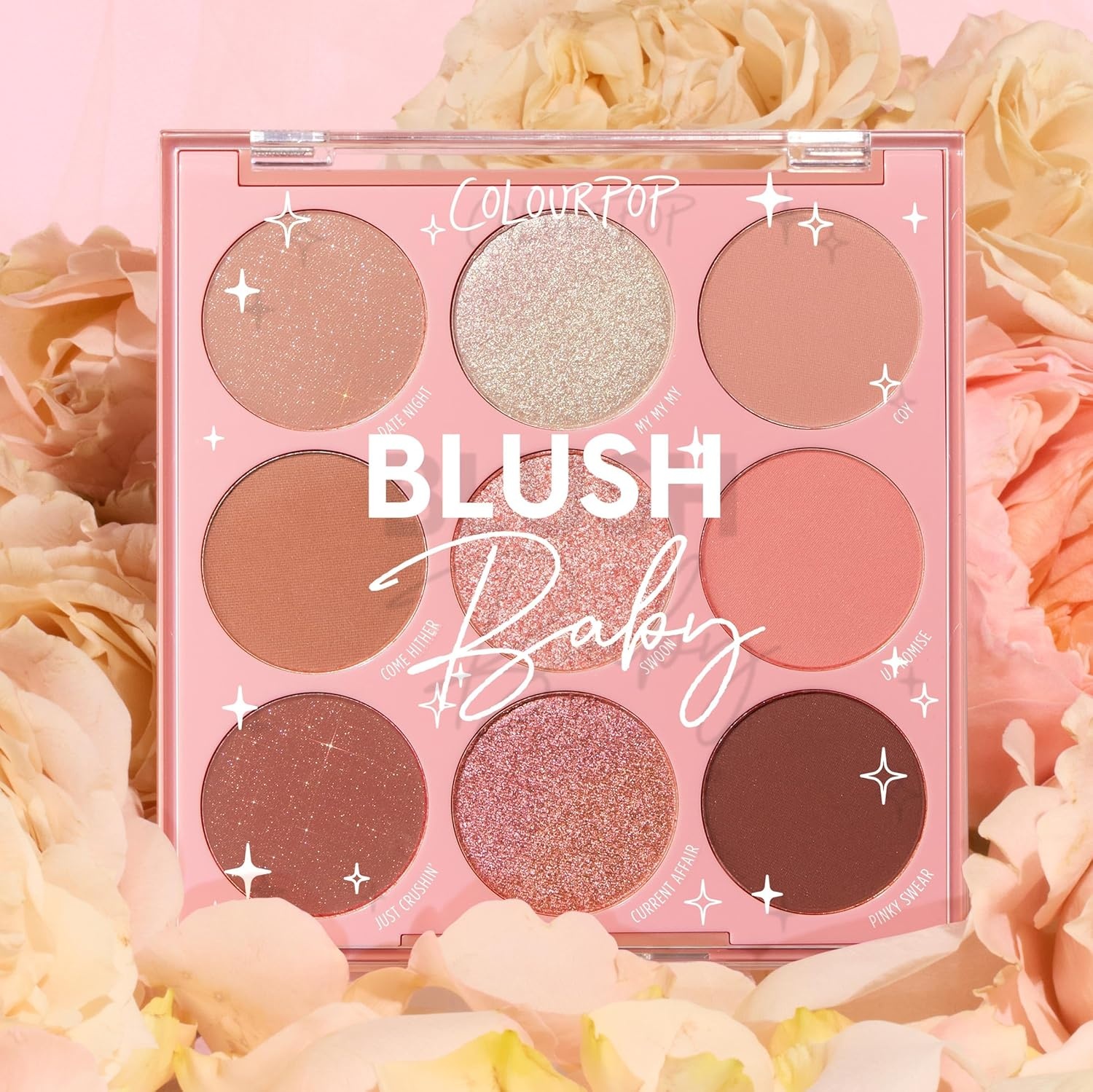 image:imageColourPop Silver Lining Eyeshadow Palette Cool Toned Silver Grey White amp Black Eyeshadow Palette with Matte amp Glitter Finishes HighPigment Smokey Eye Makeup with Longwear Formula 03 ozBlush Baby