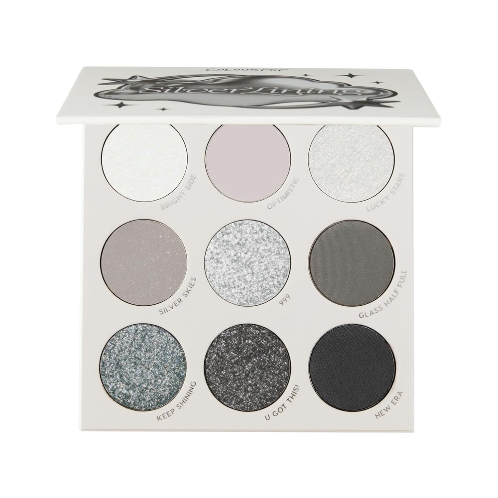 image:imageColourPop Silver Lining Eyeshadow Palette Cool Toned Silver Grey White amp Black Eyeshadow Palette with Matte amp Glitter Finishes HighPigment Smokey Eye Makeup with Longwear Formula 03 ozSilver Lining