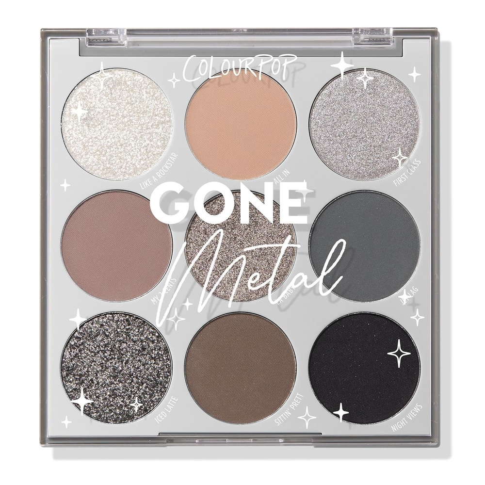 image:imageColourPop Silver Lining Eyeshadow Palette Cool Toned Silver Grey White amp Black Eyeshadow Palette with Matte amp Glitter Finishes HighPigment Smokey Eye Makeup with Longwear Formula 03 ozGone Metal