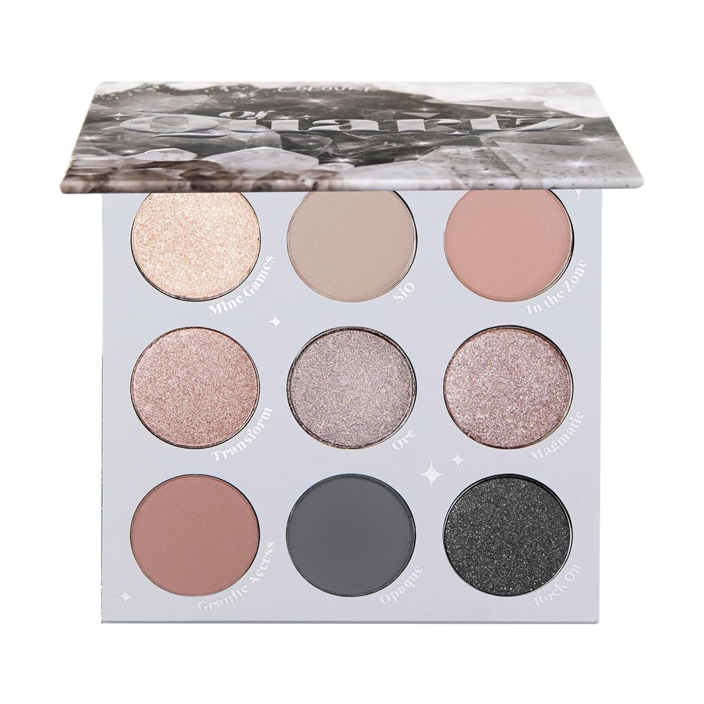 image:imageColourPop Silver Lining Eyeshadow Palette Cool Toned Silver Grey White amp Black Eyeshadow Palette with Matte amp Glitter Finishes HighPigment Smokey Eye Makeup with Longwear Formula 03 ozQuartz