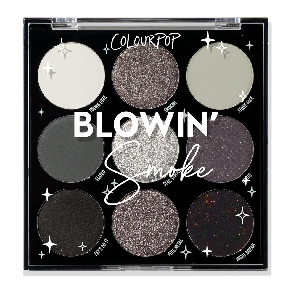 image:imageColourPop Silver Lining Eyeshadow Palette Cool Toned Silver Grey White amp Black Eyeshadow Palette with Matte amp Glitter Finishes HighPigment Smokey Eye Makeup with Longwear Formula 03 ozBlowin Smoke