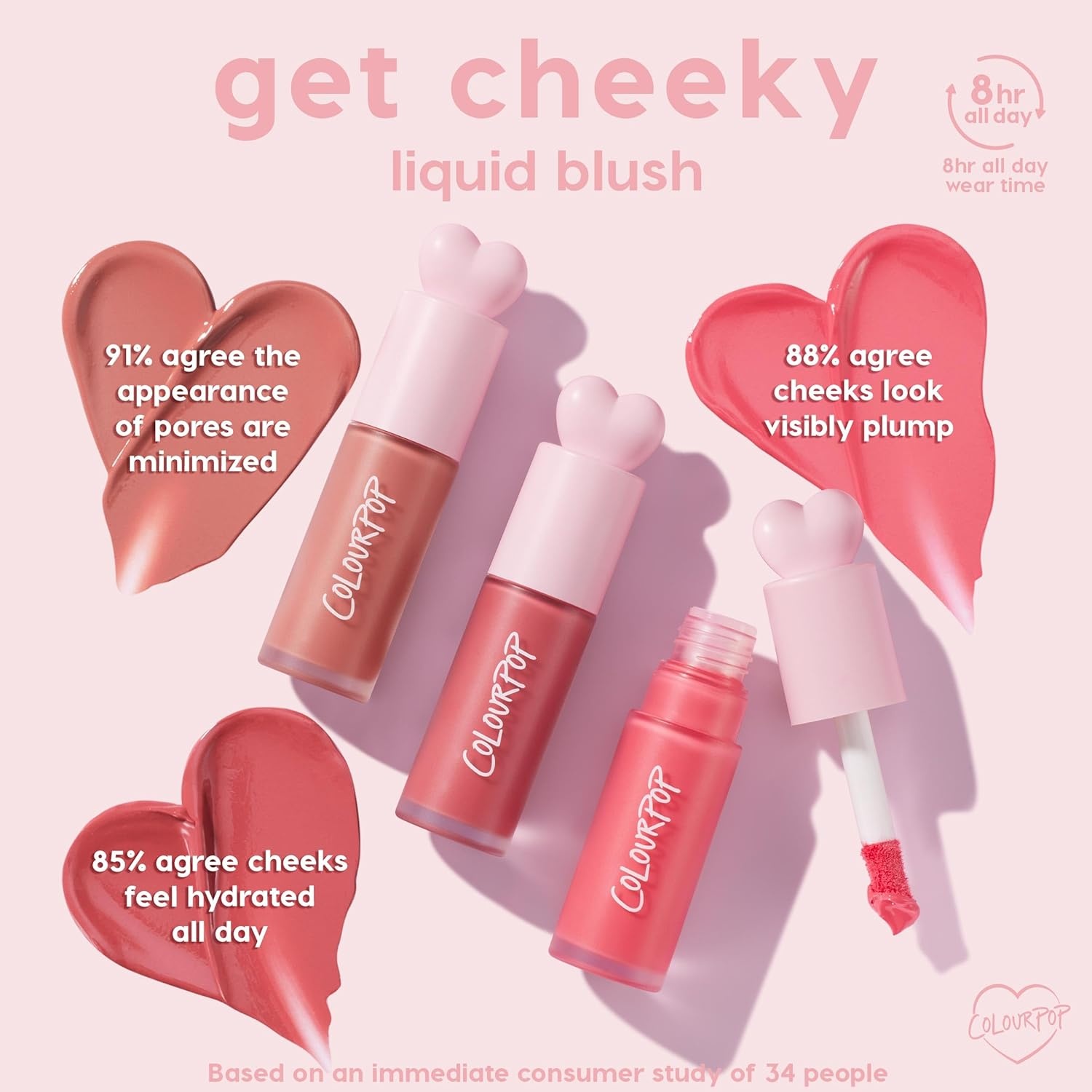 image:imageColourPop HiLite Dewy Liquid Highlighter Liquid Blush Face Body Illuminator Weightless Pink Blush with Hyaluronic Acid Glowy Summer Makeup Set for Radiant Cheeks 2 CountSuper Shy