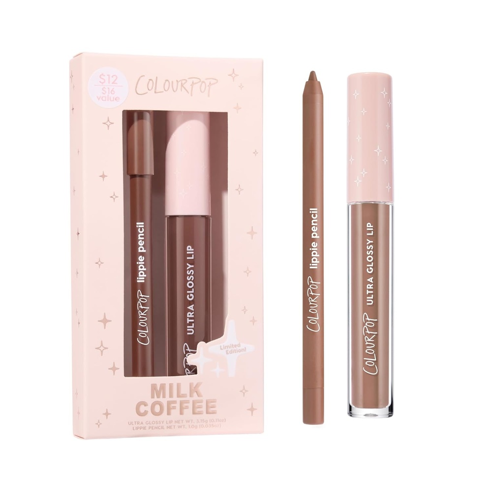 image:imageColourPop Extra Mocha Lip Kit HighPigment LongLasting amp Sharpenable Lip Liner and Lip Gloss with HighImpact Color Includes Shades Pitch amp Ciao Babe 2 CountMilk Coffee