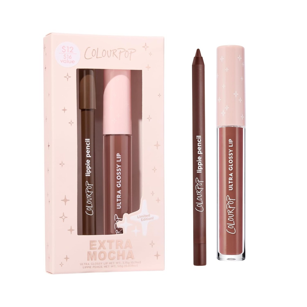 image:imageColourPop Extra Mocha Lip Kit HighPigment LongLasting amp Sharpenable Lip Liner and Lip Gloss with HighImpact Color Includes Shades Pitch amp Ciao Babe 2 CountExtra Mocha
